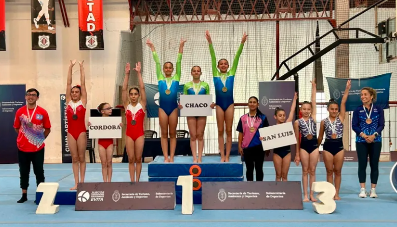 Chaco conquista el oro en gimnasia artística femenina nivel 2 en los Juegos Nacionales Evita